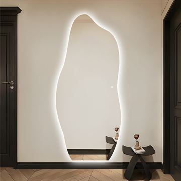 Neptun Organisk Spejl - 80x180 cm - med LED  <SPAN STYLE='color:#d0121a;'>FORUDBESTIL</SPAN>